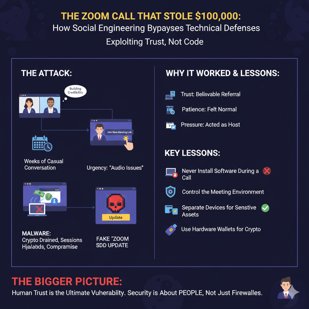 The Zoom Call That Stole $100,000: How Social Engineering Bypasses Technical Defenses 1 Gemini Generated Image 3gyp3o3gyp3o3gyp