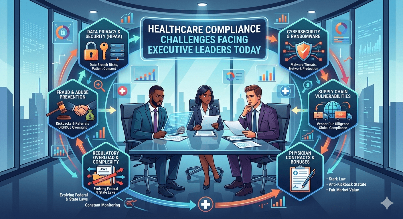 Healthcare Compliance Challenges Facing Executive Leaders Today 1 Gemini Generated Image 8yu34p8yu34p8yu3