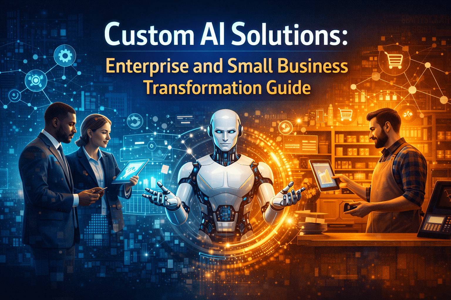 Custom AI Solutions: Enterprise and Small Business Transformation Guide 1 ChatGPT Image Mar 10 2026 07 41 57 PM